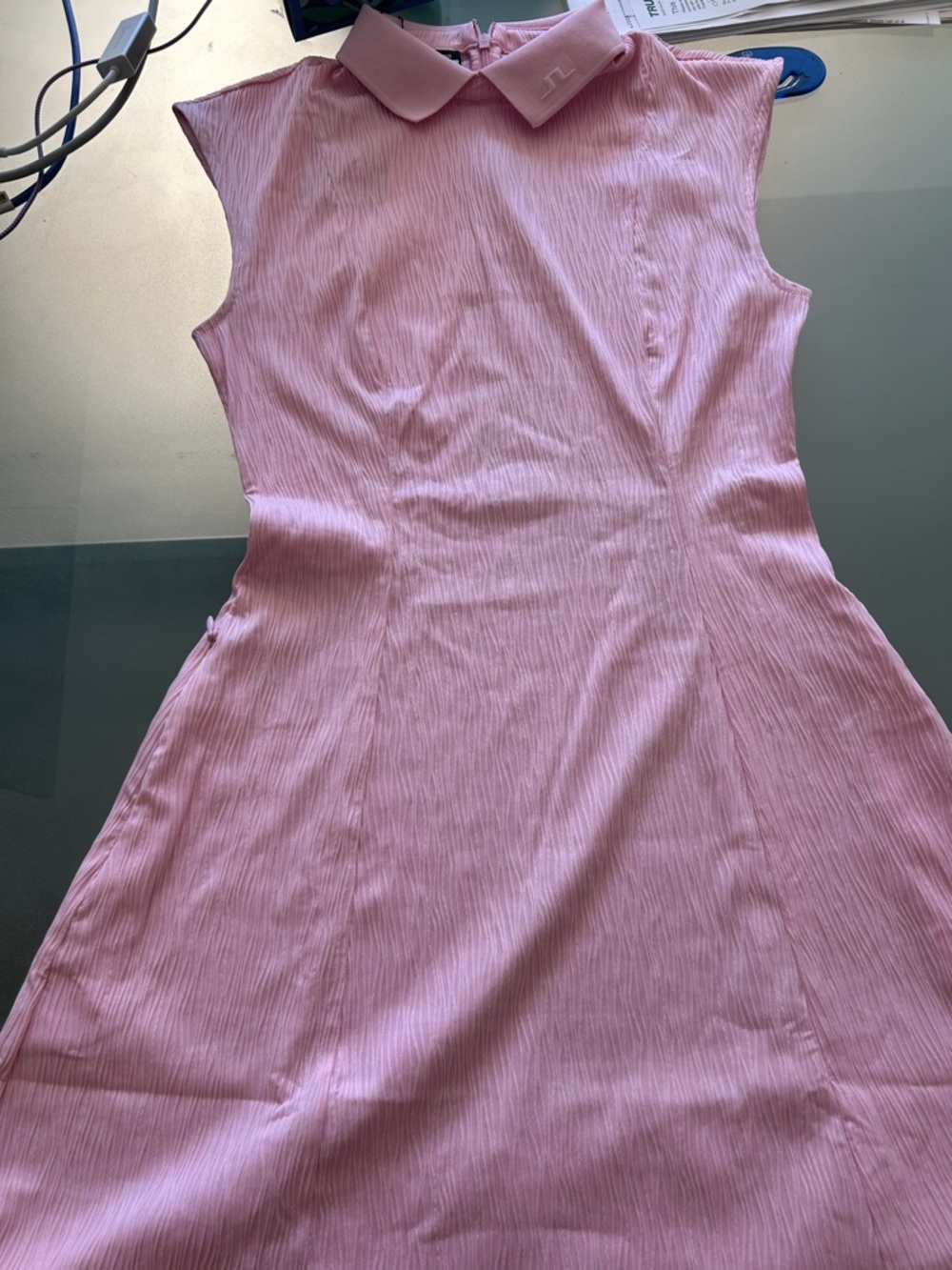 J. Lindeberg Sleeveless Collared Midi Dress in Light Pink